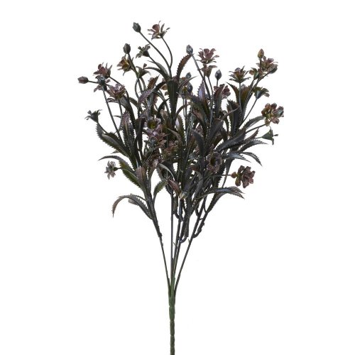 Zeleň drob.kvietky zeleno-modrá metal 36cm