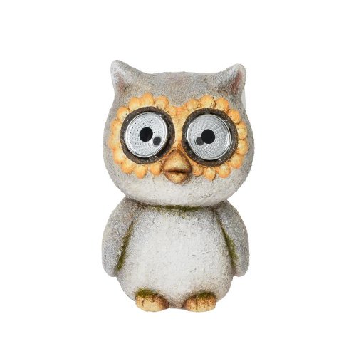 Sova solar keramika 8,5x8,5x13cm