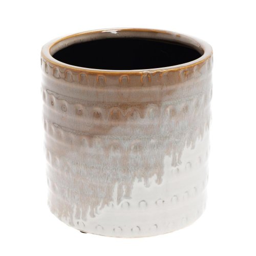 Obal trojfarebný keramika 13.4*13.4*13.5 hnedý