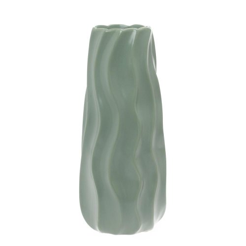 Váza vlnky keramika 13x13x30cm zelená