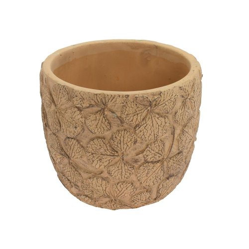 Obal kvety keramika 12.8*12.8*11.3 hnedý - Vianočné dekorácie a ozdoby