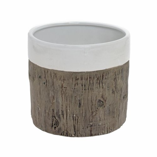 Obal vzor drevo keramika 17.5*17.5*16 hnedobiely