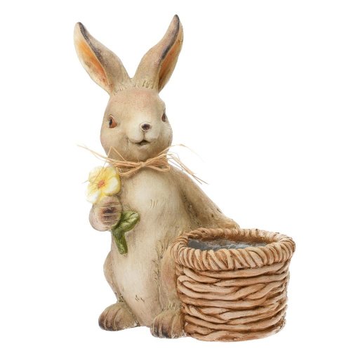 Zajac s kvetináčom mgo 30x19,5x42,5cm
