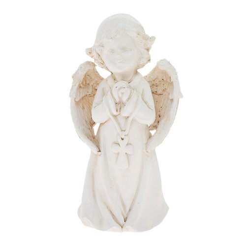 Anjel smútočný na podstavci modliaci biely 11*7.3*21.2cm