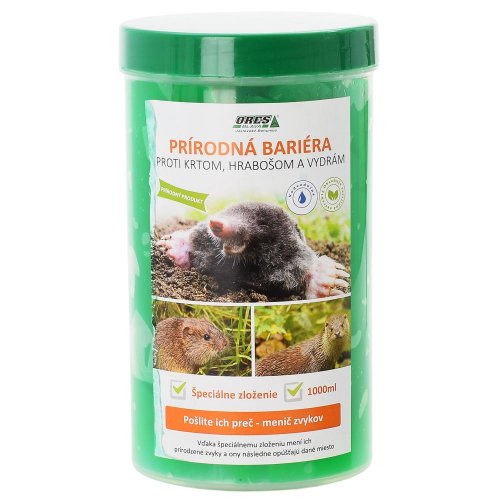 Prírod. bariéra proti krtom, hrabošom a vydrám 750ml vodeodolná