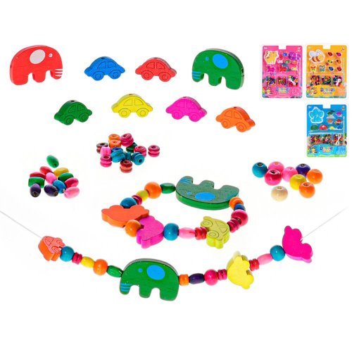 Korálky navliekacie drevené