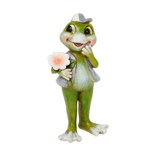 Žaba s kvetom polyrez 4,5x3x10,5cm