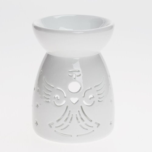 Aromalampa anjel porcelán 8x11,5cm biela