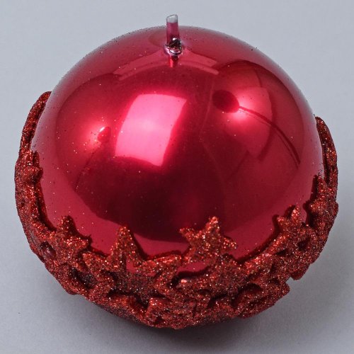 Ice star guľa 80 červená - Vianočné dekorácie