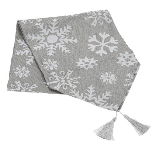 Štóla vianoce 33x180cm strieborná vločky