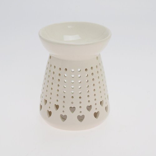 Aromalampa biela vz.srdce porcel 10,5*10,5*13,4cm