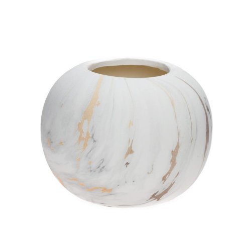 Obal mramor keramika 18x18x14cm bielo zlatá