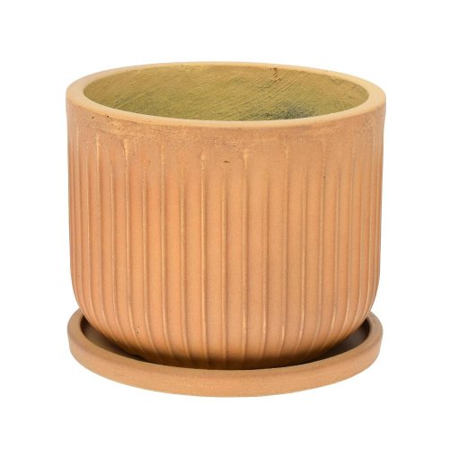 J105 kvetináč + miska hnedá 44xh36cm xl