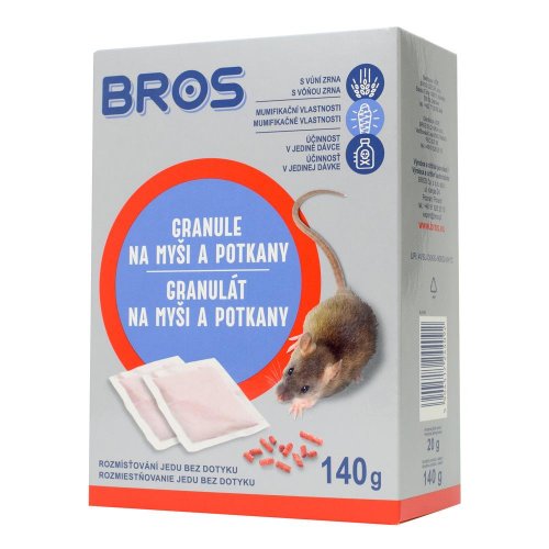 Bros myši-granule pr.myšiam, potk. 140g b1632