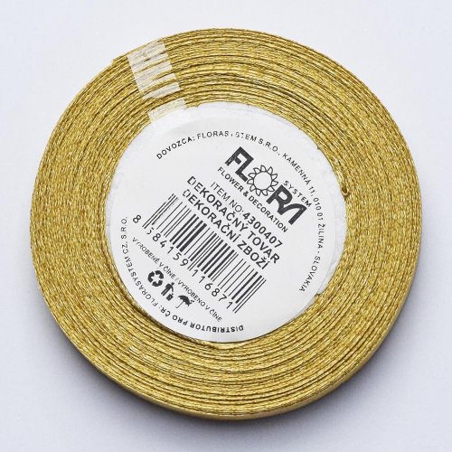 Satén stuha 10mm/15m zlatá farba 104
