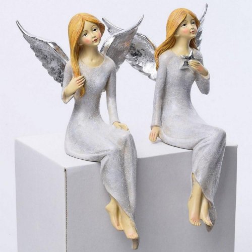 Anjel strieborný glit. mix2 12*10*21