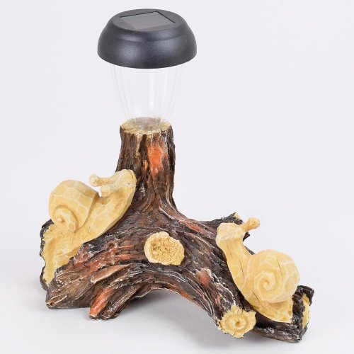 Solar slimák na pni 22,5x11x22cm mgo - Vianočné dekorácie a ozdoby