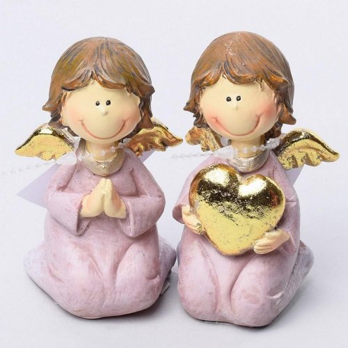 Anjel modliaci/srdce fial. mix2 5.5*5*9cm poly angel