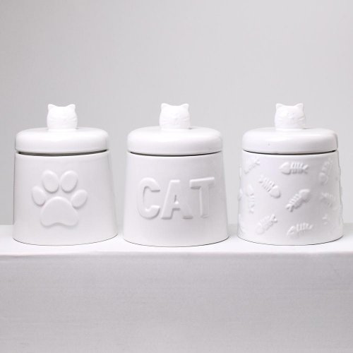 Dóza na krmivo mačky porcelán