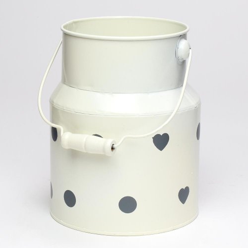 Váza konva s rúčkou kov krém veľké bodky v:18/27,5x12cm super cena