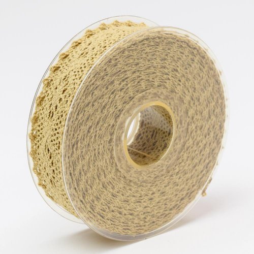 Stuha čipka  25mmx8m hnedá