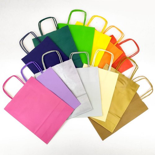 Taška malá papier mix farba kraft 160x70x215mm