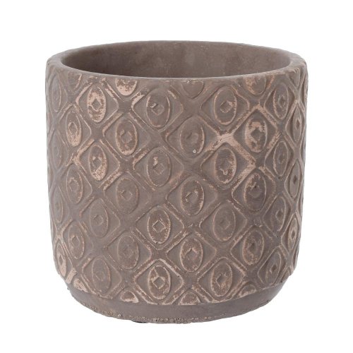 Obal cement antique lt. brown d14.5*h14cm - Vianočné dekorácie