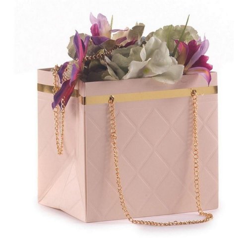 Taška pap.borsi/bus rosa riga oro c/catenelle 16x12 h15