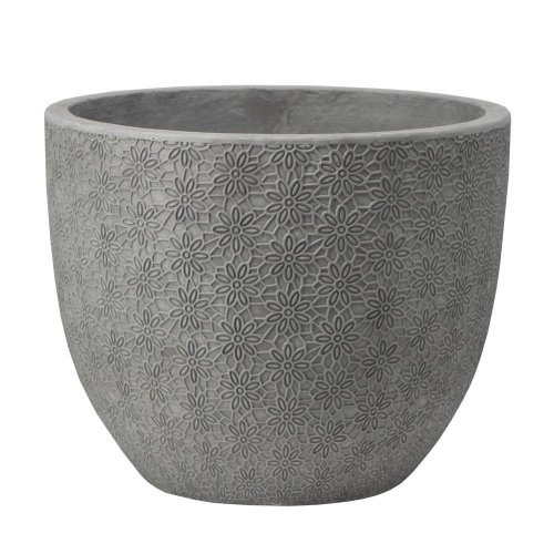 J121 kvetináč + miska jasmin antik šedá 24x19,6cm s