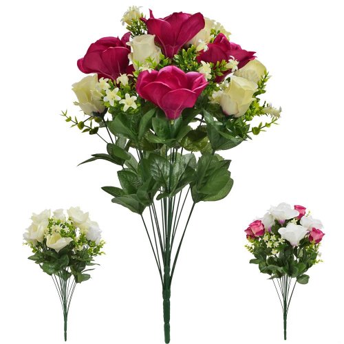 Kytica ruža magnolia margar. x18 mix 3f 60cm cer,pink,cream