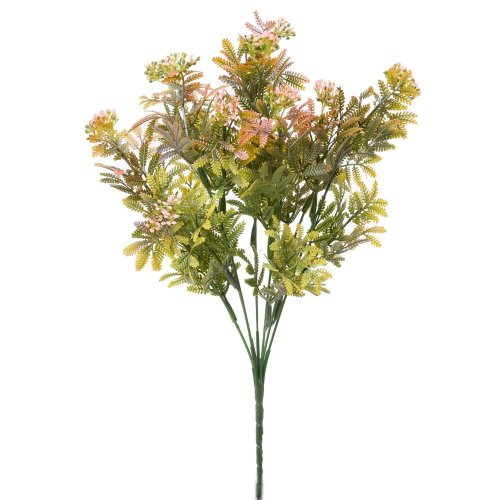 Zeleň drob.guličky zeleno-ružová metal 38cm