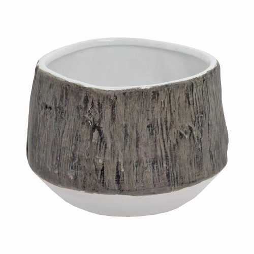 Obal vzor drevo keramika 13.5*13.5*8.5 hnedobiely