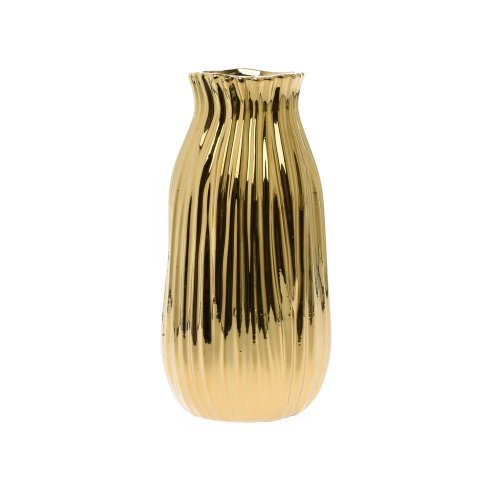 Váza keramika 11,5x11,5x24cm zlatá