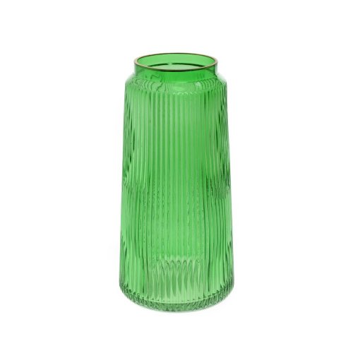Váza sklo zelená  d14h28cm