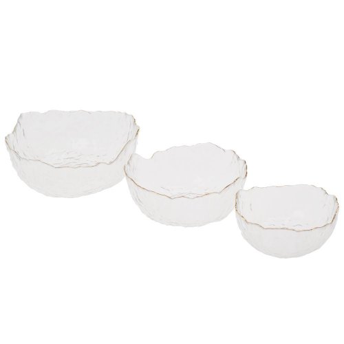 Miska sklo číra s/3 s:d13h6 m:d17h8 l:d20h10 - Umelé kvety