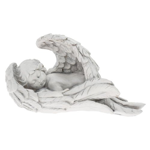Anjel ležiaci na podstavci biely 23*9.5*13cm