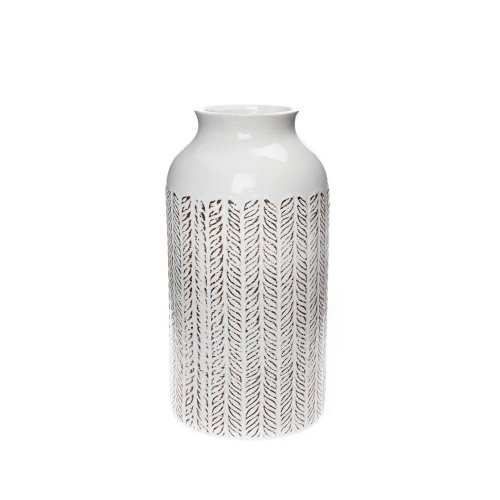 Váza ornament biela keramika 9.5*9.5*17.5cm