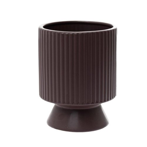 Obal na podstavci keramika tm.hnedá 14.5*14.5*18cm