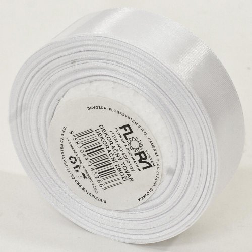 Saten stuha 20mm/15m biela farba 001