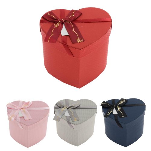 Darčeková krabička srdce mašľa 14,5x12,5x11,5cm mix f