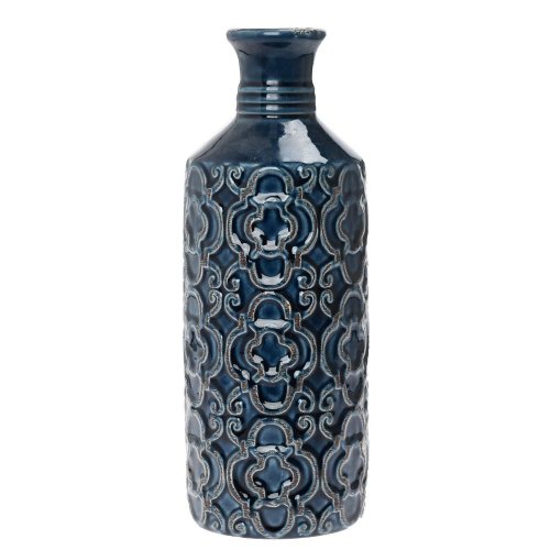 Váza ornament modrá keramika 11.5*11.5*31cm