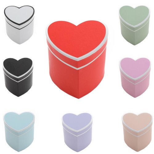 Darčeková krabička na kvety srdce 12x10,5 5x10,8cm mix