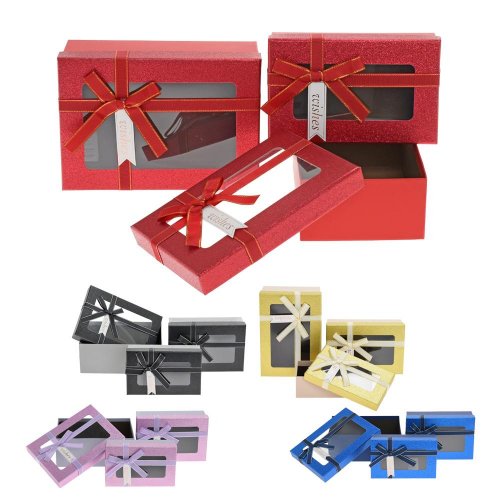 Darčeková krabička na kvety s/3 23x16x9.5/21x14x7.5/19x12x6cm mixf