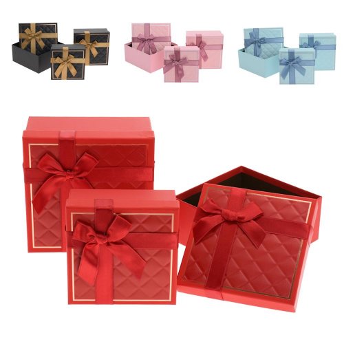 Darčeková krabička s/3 19x19x9.5/17x17x8/15x15x6.5cm mix f