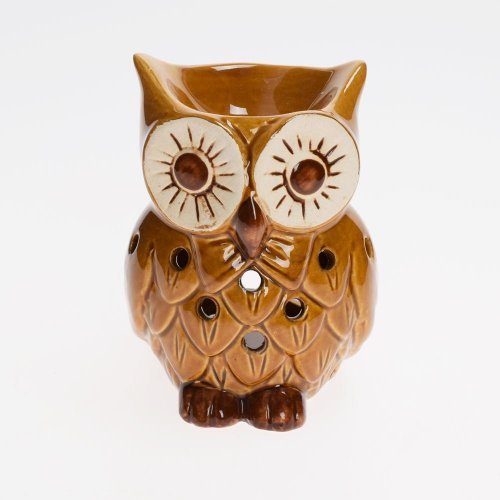 Aromalampa sova porcelán 8x7x12cm hnedá