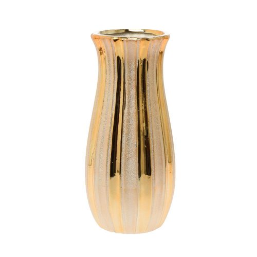 Váza na suché aranž.keram. vzor zlatá 11.5x11.5x24,5cm