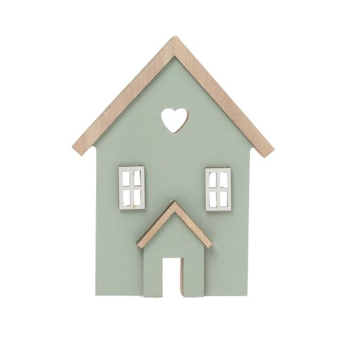 Dom drevo 12x2,8x15,5cm zelený