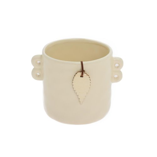 Obal keramika s uškami 14x10,5x10cm krém - Vianočné osvetlenie