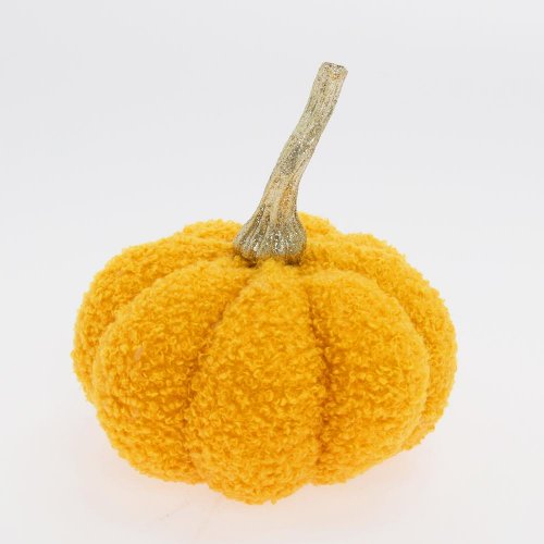 Tekvica žltá textil 12*12*9,5cm