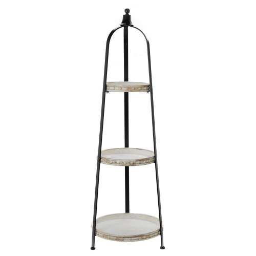 Regál biely 3-podlažia drevo/kov 46*147,5cm